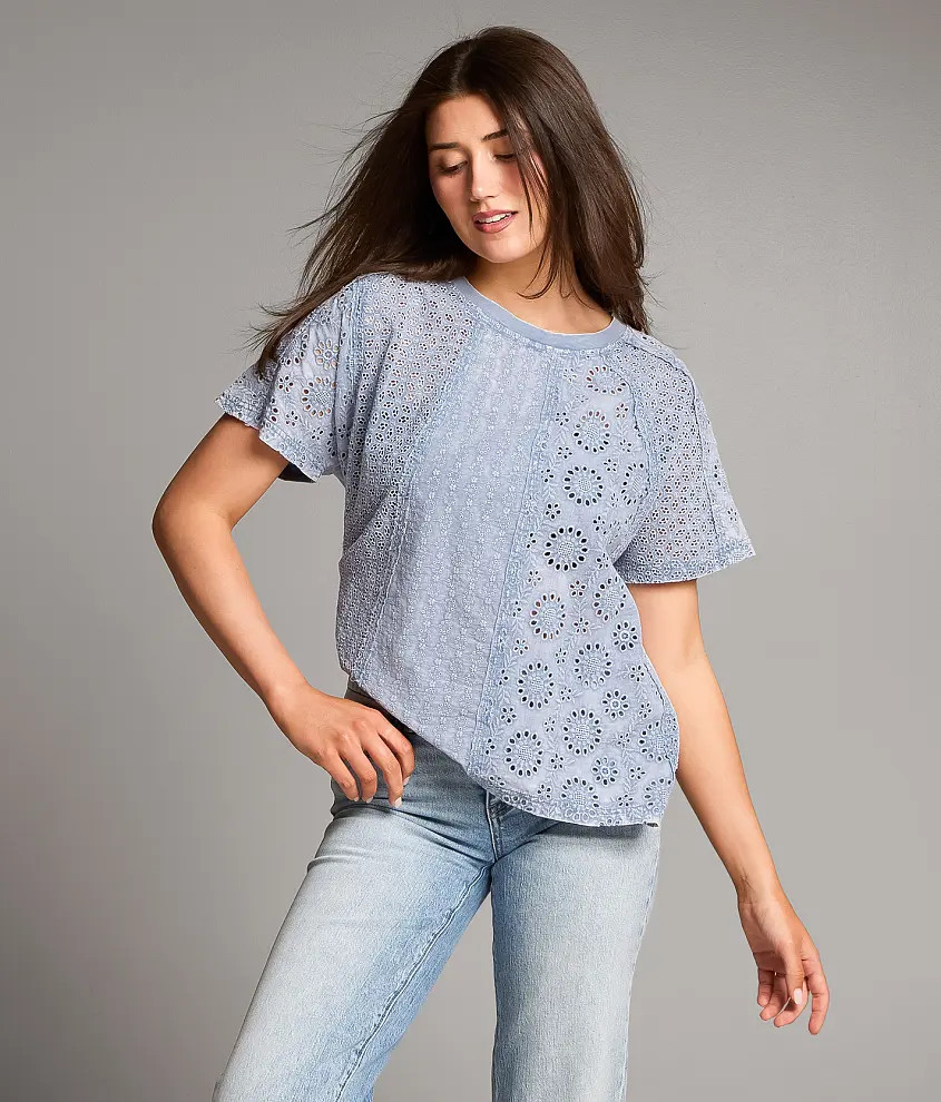 Pieced Eyelet Lace Top | Buckle