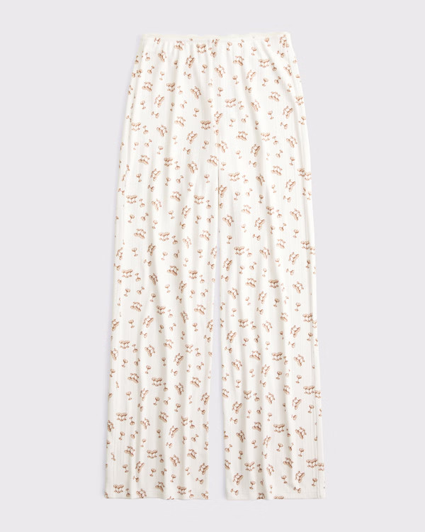 Pointelle Wide Leg Sleep Pant | Abercrombie & Fitch (US)