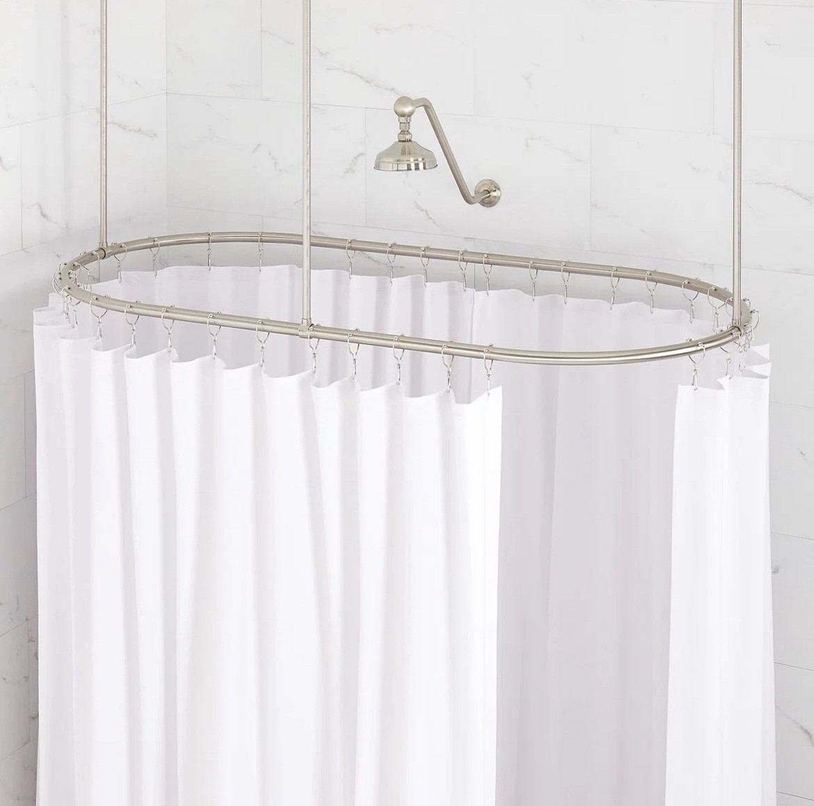 60" Brass Oval Shower Rod Enclosure with Ceiling Supports



#LTKMidsize #LTKHome #LTKSaleAlert