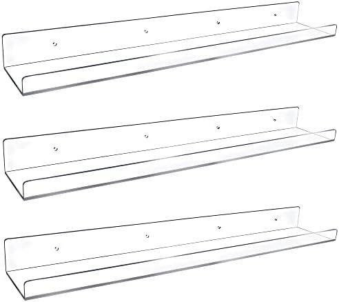 3 Pack 24-Inch Long Clear Acrylic Floating Shelves  | Amazon (US)