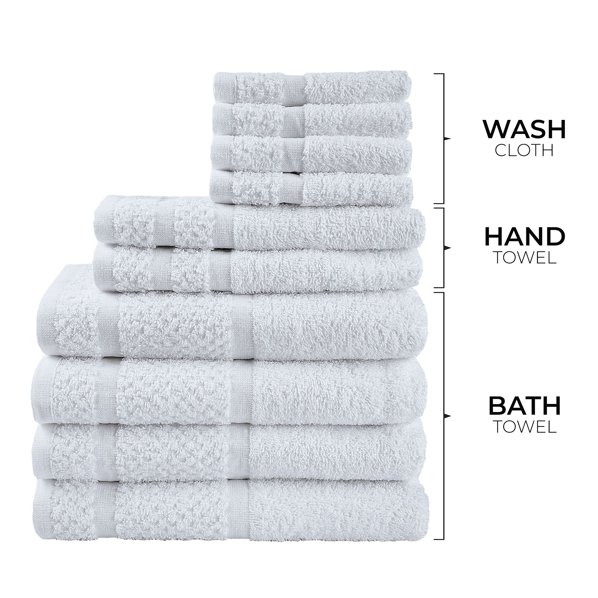 Mainstays 10 Piece Bath Towel Set with Upgraded Softness & Durability, White | Walmart (US)