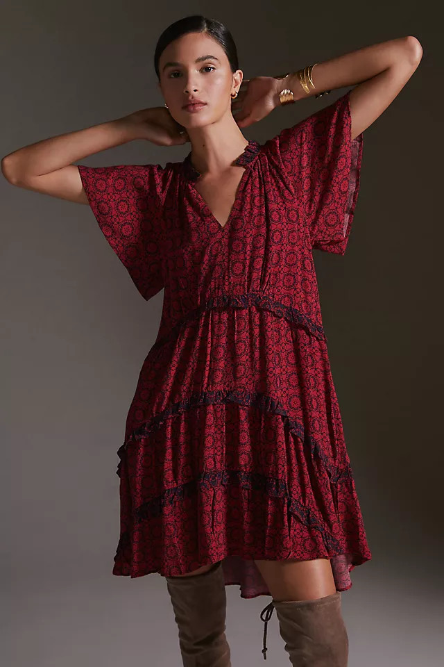 By Anthropologie Robin Tiered Mini Dress | Anthropologie (US)