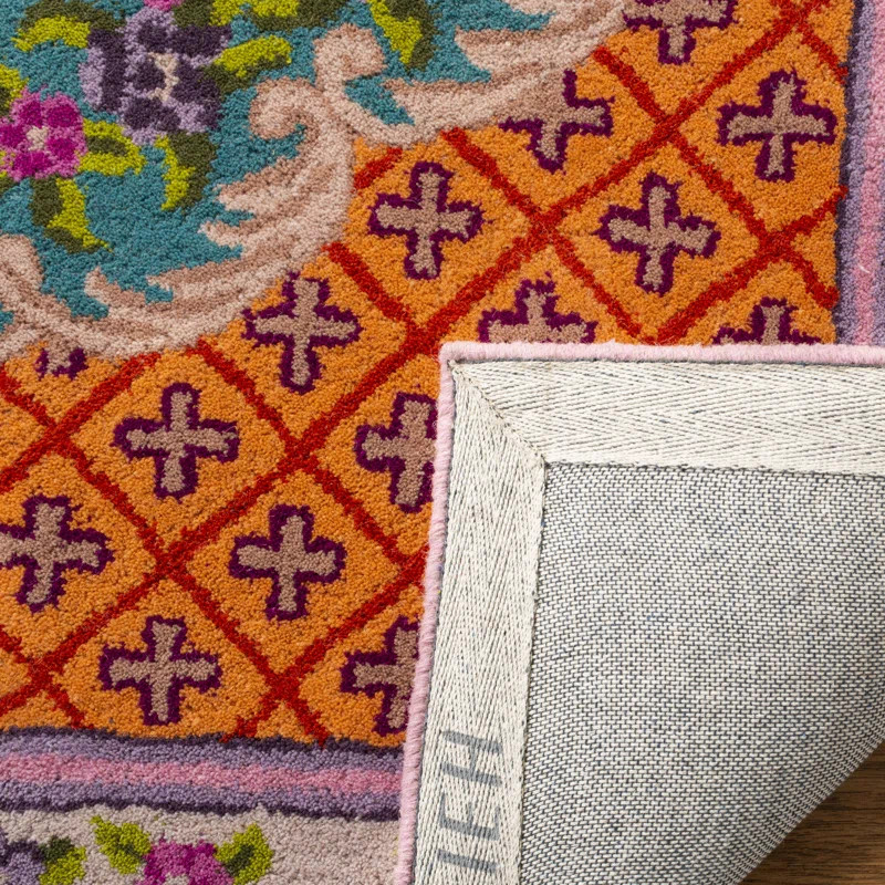 Blokzijl Handmade Wool Blue/Pink Rug | Wayfair North America