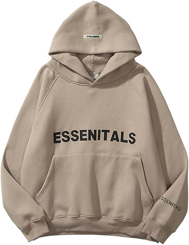 FLYCHEN Men's Hip Hop Couples Long Sleeve Solid Color Unisex Sweatshirt | Amazon (US)