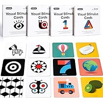 Amazon.com: beiens High Contrast Baby Flashcard, 80 Pcs 160 Page Black White Colorful Visual Stimulation Learning Activity Card for Babies Ages 0-3-6-12-36 Months, 5.5'' x 5.5'' Newborn Infants Toys Gift : Toys & Games! | Amazon (US)