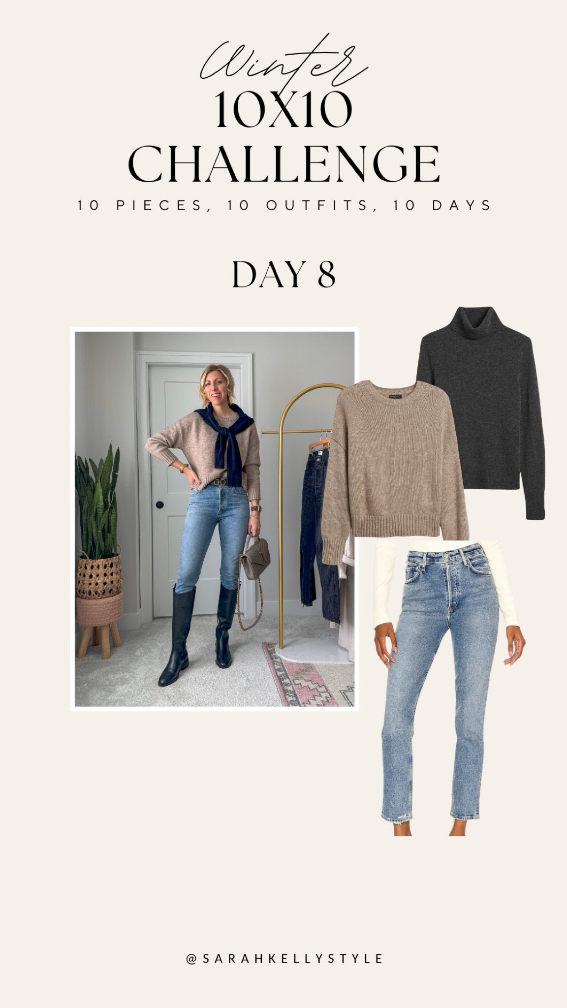 Winter 10x10 Challenge - 10 pieces, 10 outfits, 10 days - Wide Leg Jeans, High Rise Straight Jeans, Vegan Leather Straight Pants, Bouclé Cardigan, Oversized Wool-Cotton Sweater, Lightweight Cashmere Turtleneck Sweater, Mid Rise Straight Jeans, Stripe Sweater, Oversized Knitted Coat, Chambray Shirt

#LTKover40 #LTKSeasonal #LTKstyletip