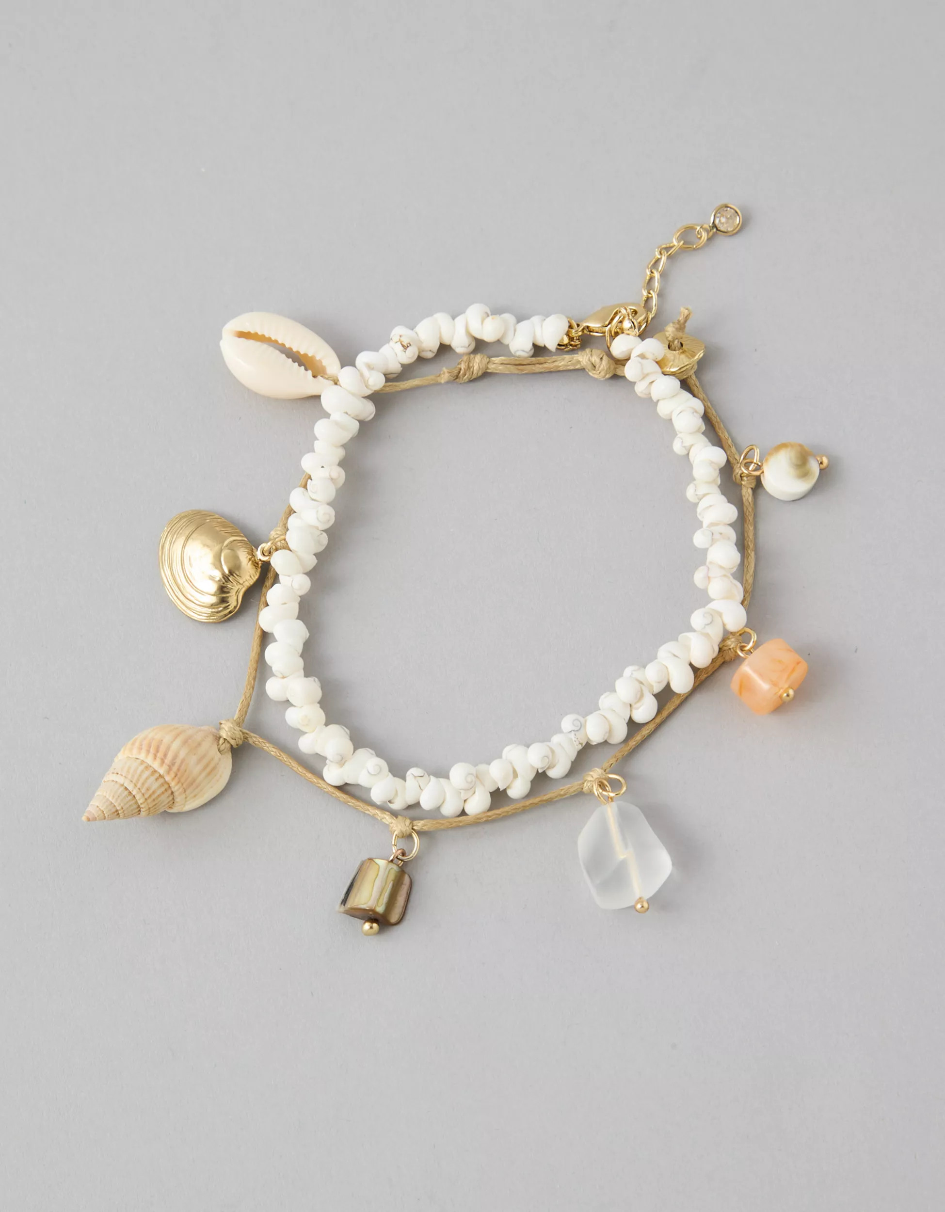 AEO Seaglass Charm Anklet 3-Pack | American Eagle Outfitters (US & CA)