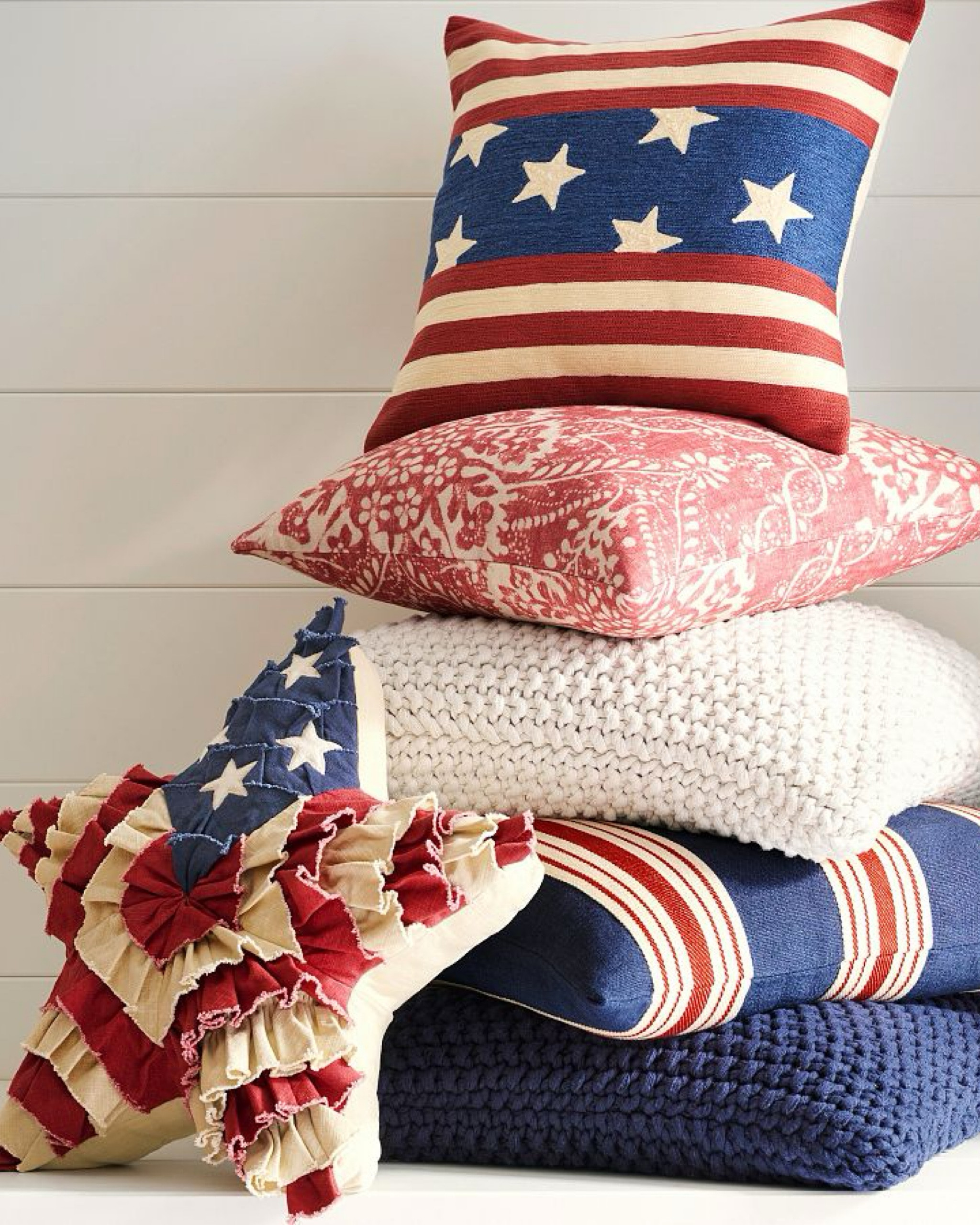 America flag pillows. Patriotic pillows. Red, white and blue pillows. 

#LTKHome #LTKSeasonal