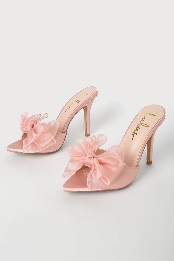 Rosia Rose Satin Bow High Heel Sandals | Lulus (US)