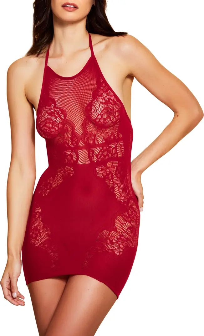 Mesh & Lace Halter Chemise | Nordstrom