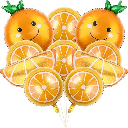 10 Pieces Orange Slice Fruit Balloons Little Cutie Aluminum Foil Balloons Jumbo Birthday Tangerin... | Amazon (US)