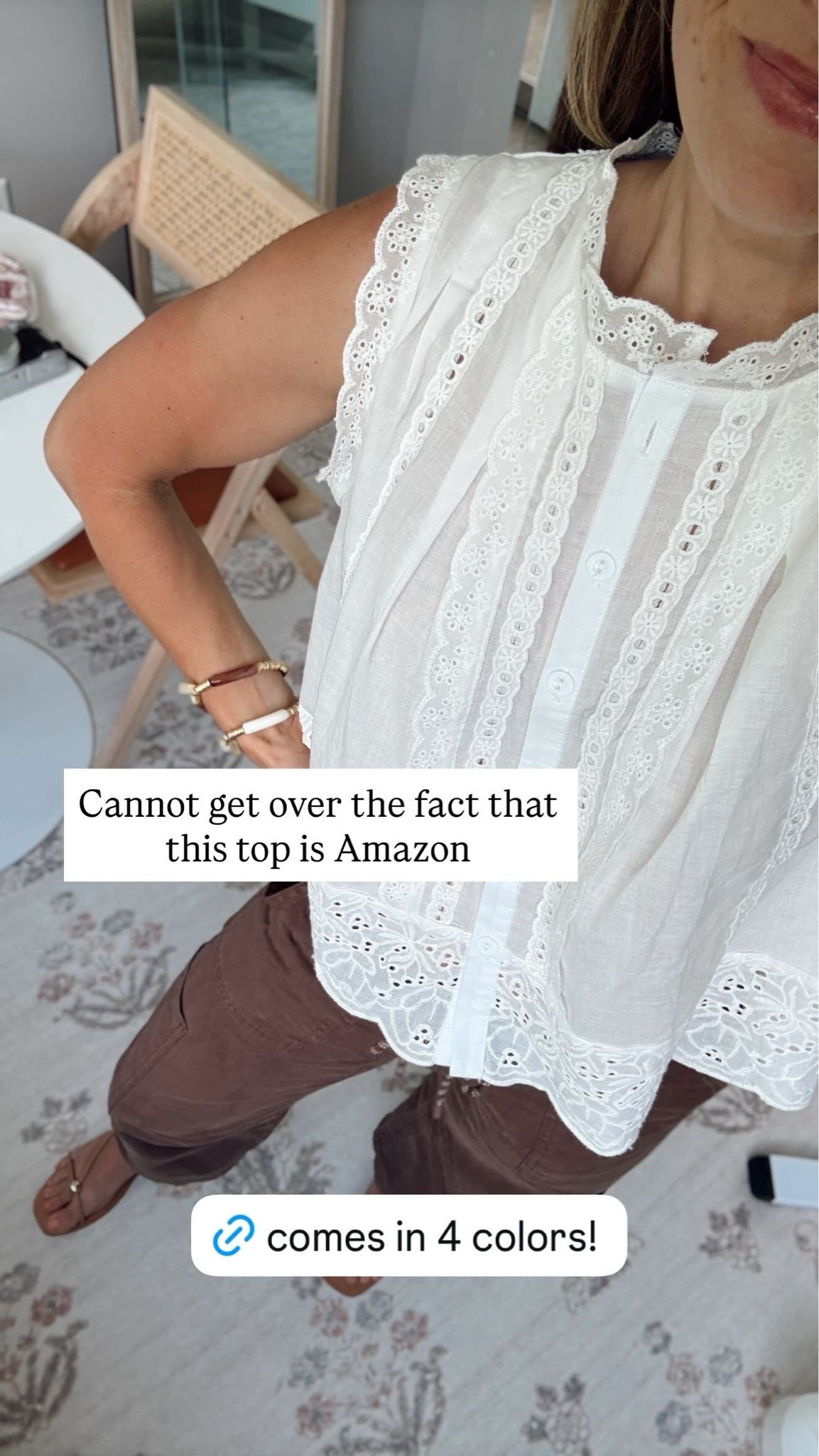 Wearing size small in the top and 25 in the pants. Size down if you’re between sizes.

#LTKOver40 #LTKPetite #LTKootd