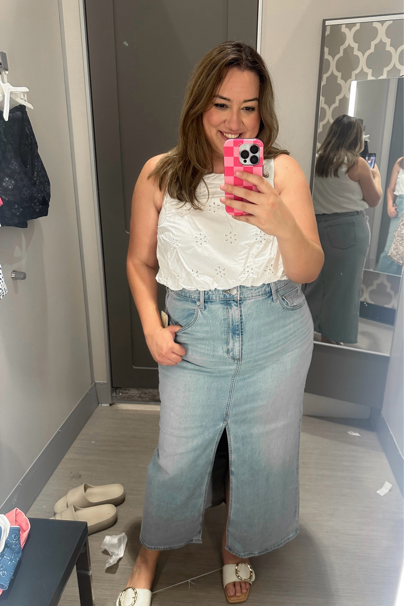 Target Casual Summer outfit idea! 

Wearing XL in the top
Size 17 in the skirt 

#LTKMidsize #LTKSummerSales #LTKFindsUnder50