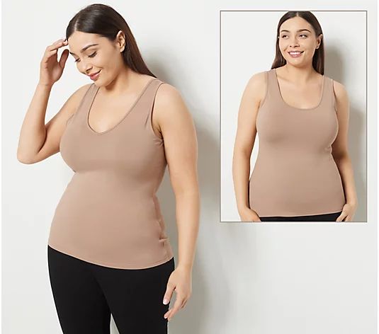 Girl With Curves Knit Essential Reversible Cami - QVC.com | QVC