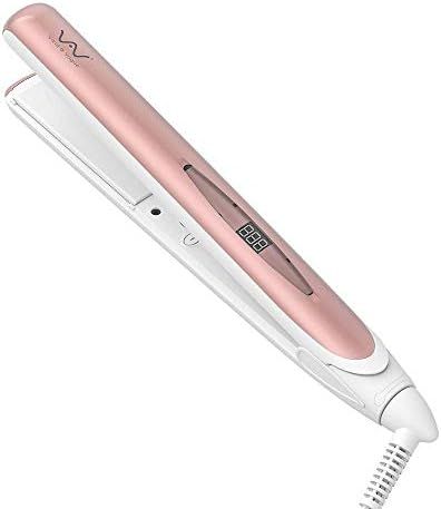 Flat Iron Professional Hair Straightener 1 Inch Ceramic Tourmaline Plates 2 in 1 Straightener and Cu | Amazon (US)