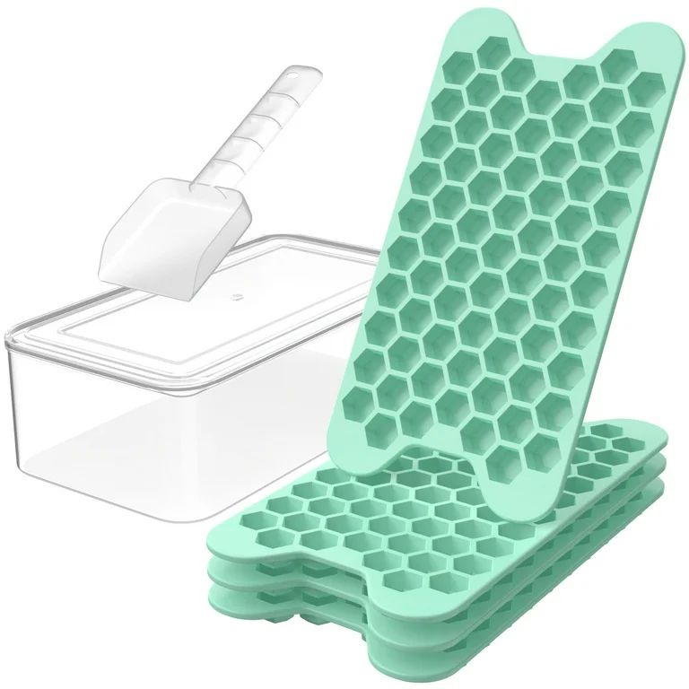 Mini Ice Cube Tray with Lid and Bin: TINANA 71×4 PCS Hexagonal Small Ice Trays for Freezer - Eas... | Walmart (US)