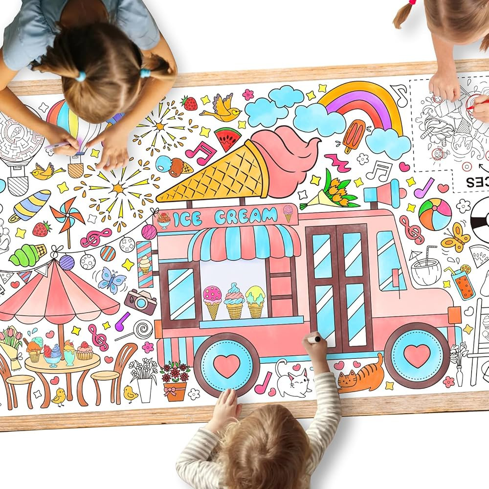 Giant Coloring Poster for Classroom Wall - Versatile 31.5 x 72 Inches Summer Activity Poster/Tabl... | Amazon (US)