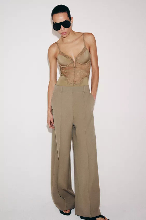 MINIMALIST WIDE-LEG TROUSERS ZW COLLECTION | Zara UK