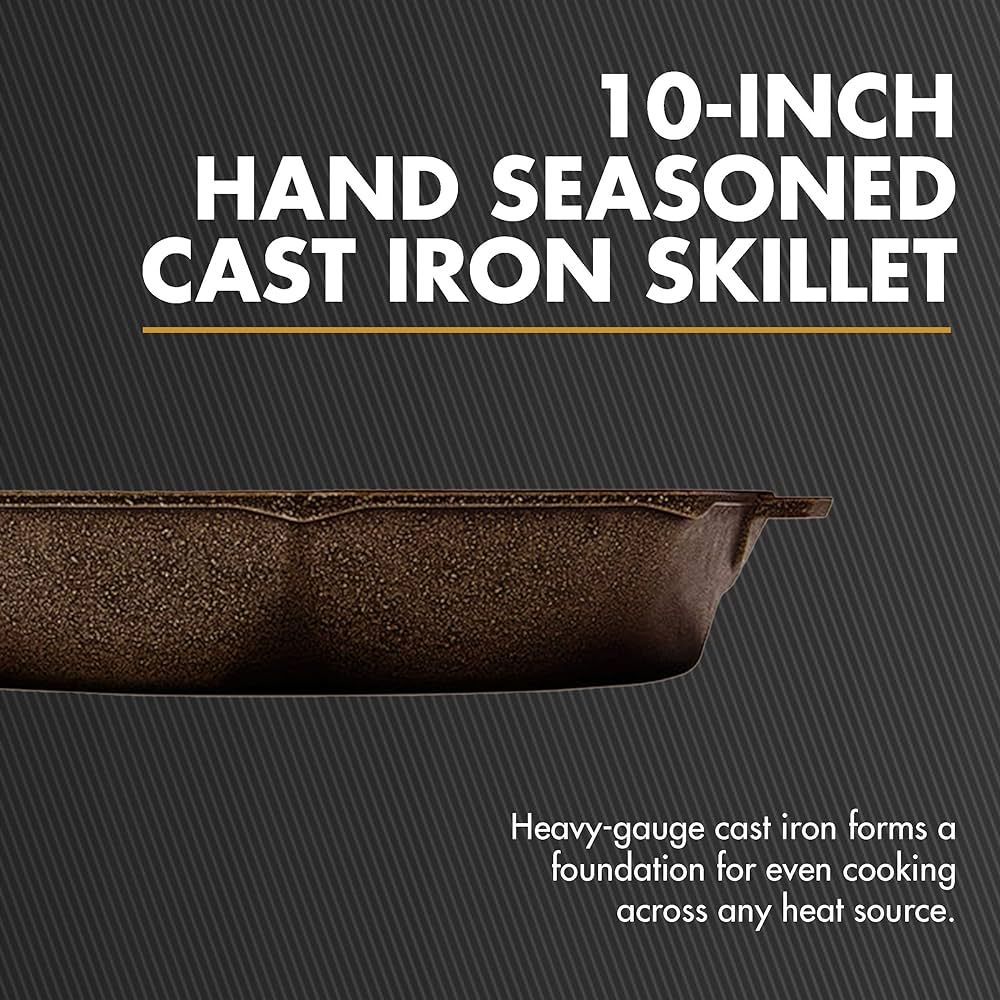FINEX 10" Cast Iron Skillet, Modern Heirloom, Handcrafted in The USA, Pre-Seasoned with Organic F... | Amazon (US)