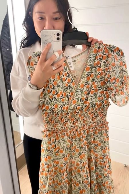 I found this cute citrus print dress in store at Marshalls for $29.99. The body is fully lined and I love the fluttery half sleeves. It also comes in other prints online via other retailers which I've linked. I took size XS. 

Summer dress orange print petite friendly

#LTKOver40 #LTKFindsUnder100 #LTKFindsUnder50