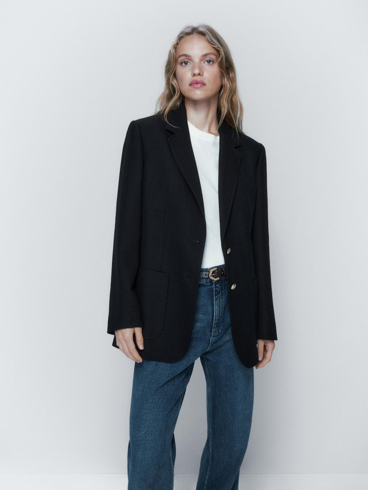 Blazer with golden buttons | Massimo Dutti US