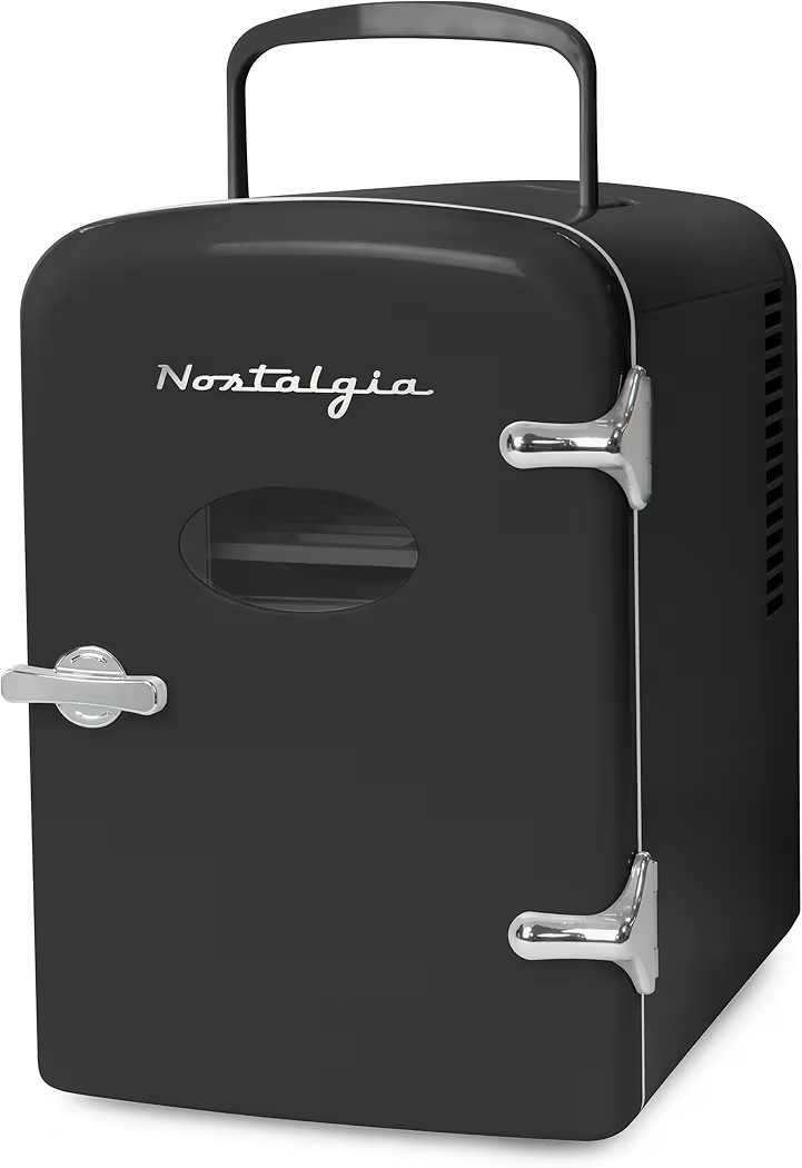 Nostalgia Retro Mini Fridge and Heater 6-Can Capacity, 12-Volt Power Adapter, Carry Handle and Di... | Amazon (US)
