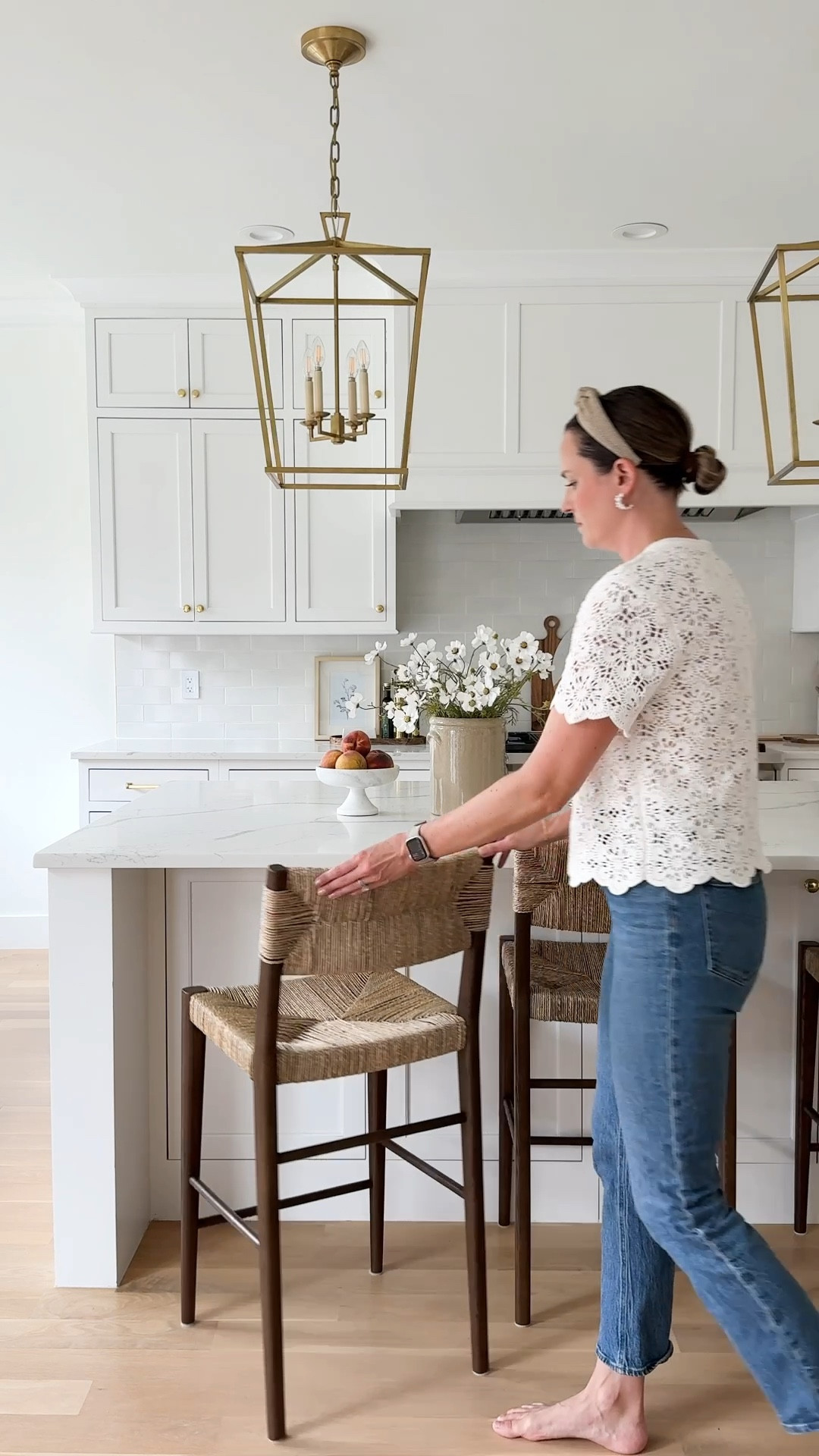 I added warmth to our all white  kitchen by adding these walnut and woven counter stools from Serena & Lily! They add a beautiful organic feel to the space now. Linking more looks for less too! 

#LTKStyleTip #LTKSaleAlert #LTKHome