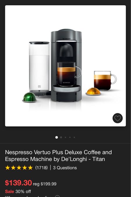 Nespresso sale! For your coffee lovers! The best gift! Coffee makers 

#LTKhome #LTKCyberweek #LTKGiftGuide