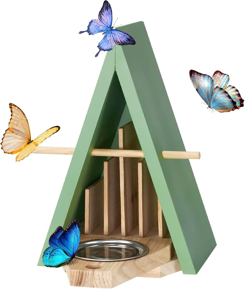 Butterfly House Butterfly Feeder for Outdoors - Wooden Butterfly Houses for Garden Decoration Nat... | Amazon (US)