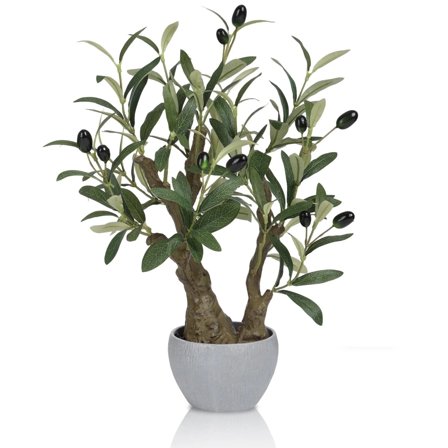 Small Artificial Olive Bonsai Tree Decor 18.5'' Tall Faux Olive Tree Potted Plant Desk Display w... | Walmart (US)