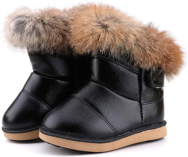 Femizee Girls Boys Warm Winter Flat Shoes Bailey Button Snow Boots(Toddler/Little Kid) | Amazon (US)