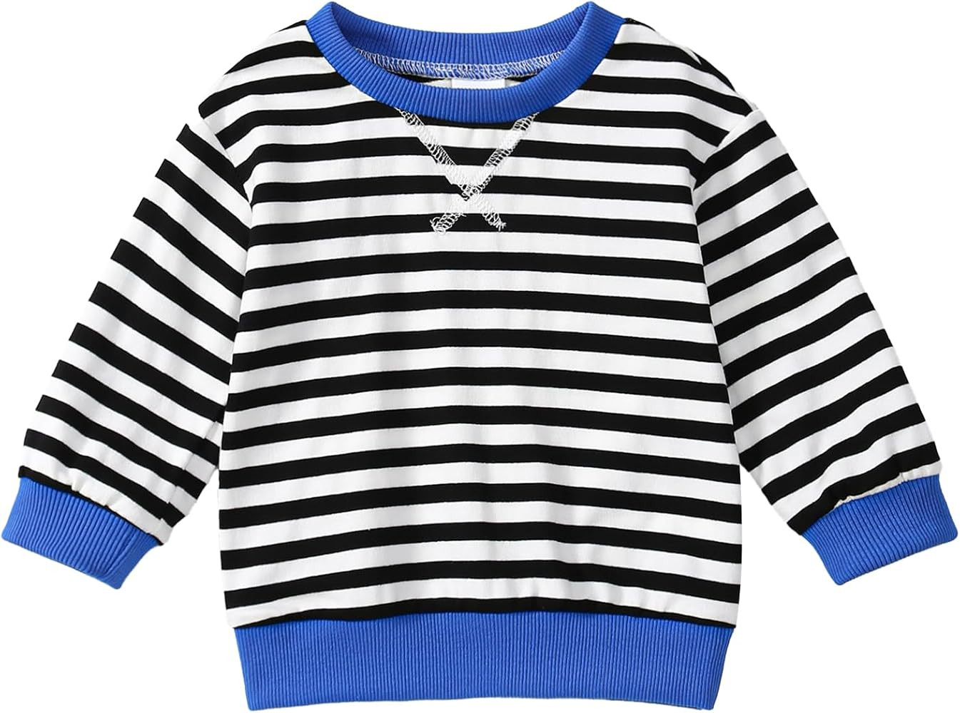 Toddler Girl Sweatshirt Long Sleeve Striped Pullover Top Fall Winter Outfits 1-5T | Amazon (US)