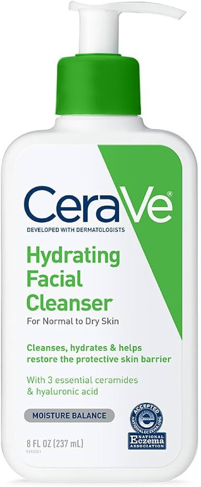CeraVe Hydrating Facial Cleanser, Moisturizing Face Wash For Dry Skin, Hyaluronic Acid + Ceramide... | Amazon (US)