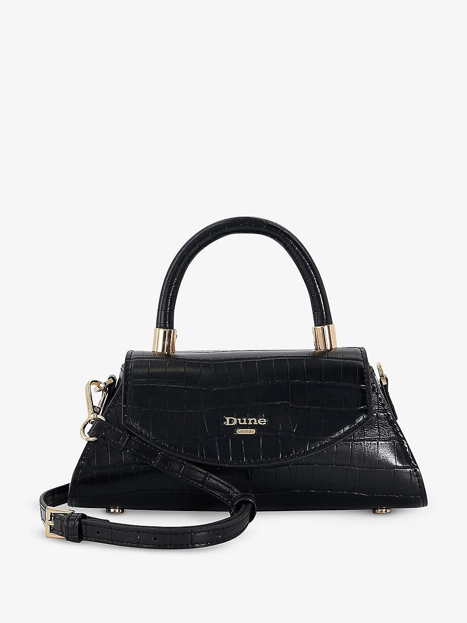 Dini small croc-embossed recycled faux-leather shoulder bag | Selfridges