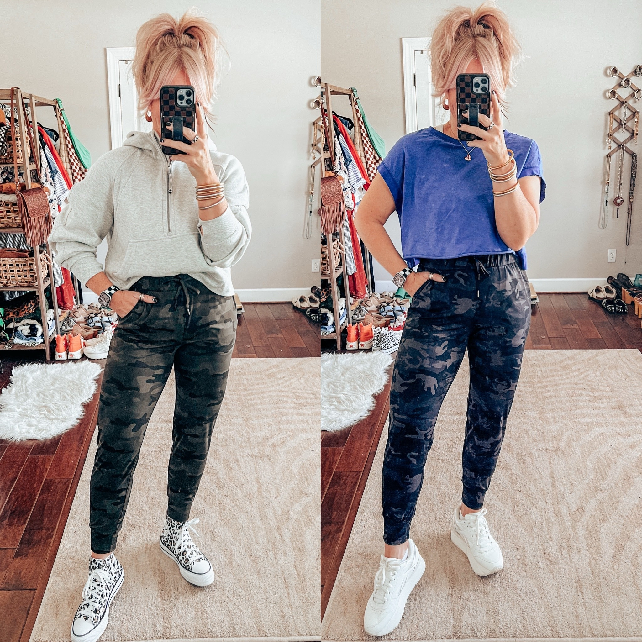 These joggers are SO GOOD! They are so incredibly and stretchy too! Very comfy to wear out casually or even lounge in! Love both camo ones! 👏🏼🥰
I’m wearing my true size M. 


#LTKOver40 #LTKStyleTip #LTKFindsUnder50