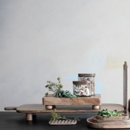 Natural Wood Footed Serving Board | Antique Farm House