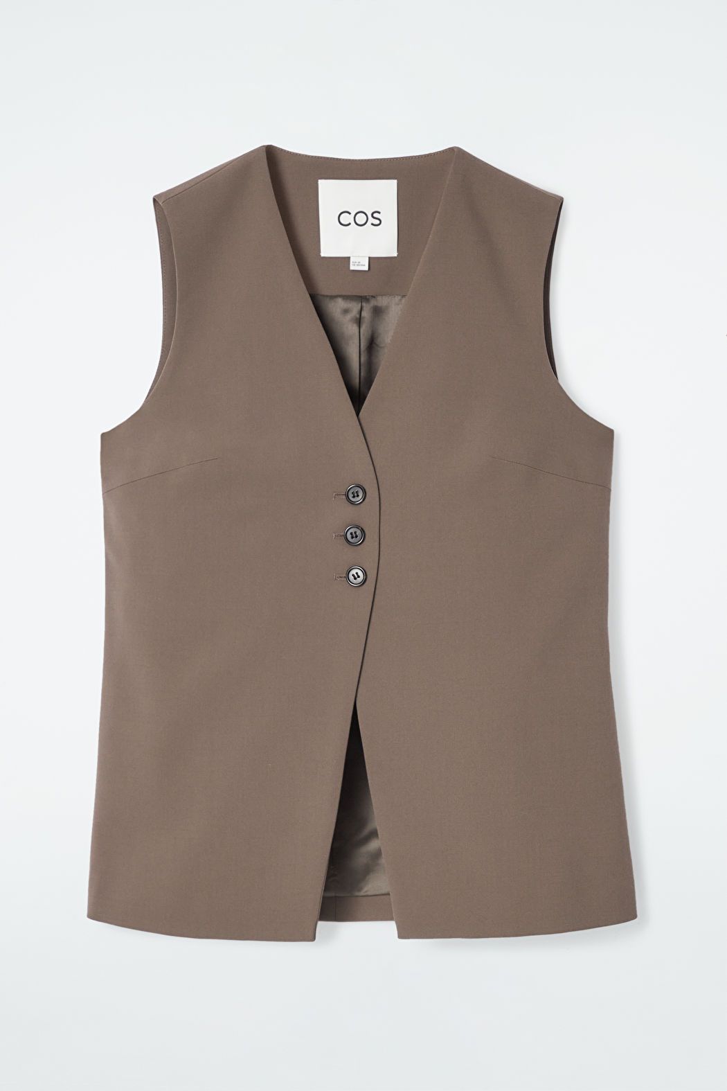 LONG GILET TAILLEUR SERGÉ - TAUPE - Blazers - COS | COS (EU)