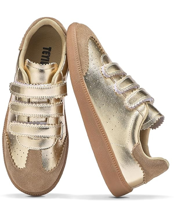 Sneakers for Women Lightweight Tennis Shoes Fashion Vegan Leather Hook & Loop Sneakers Non-Slip W... | Amazon (US)