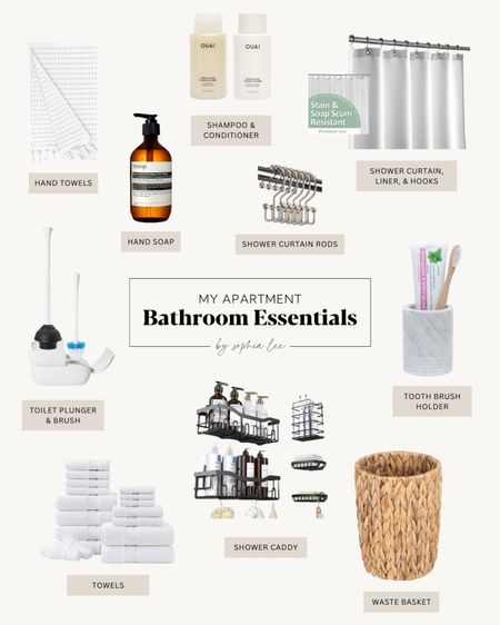 These first apartment bathroom essentials and first apartment bathroom checklist will be incredibly helpful for setting up your new space! These ideas for first apartment bathroom decor, first apartment bathroom organization, and first apartment bathroom must-haves will make your bathroom both functional and stylish. If you're wondering where to start on first apartment bathroom needs or first apartment bathroom supplies, you'll find everything you need right here! #firstapartmentbathroom #bathroomessentials #apartmentbathroomchecklist #bathroomorganization #bathroomdecor #bathroomideas