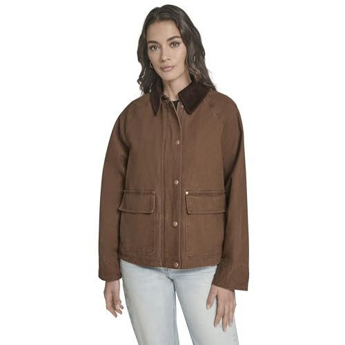 Levi's Women's Short Cotton Barn Jacket, Bison, X-Large | Amazon (US)