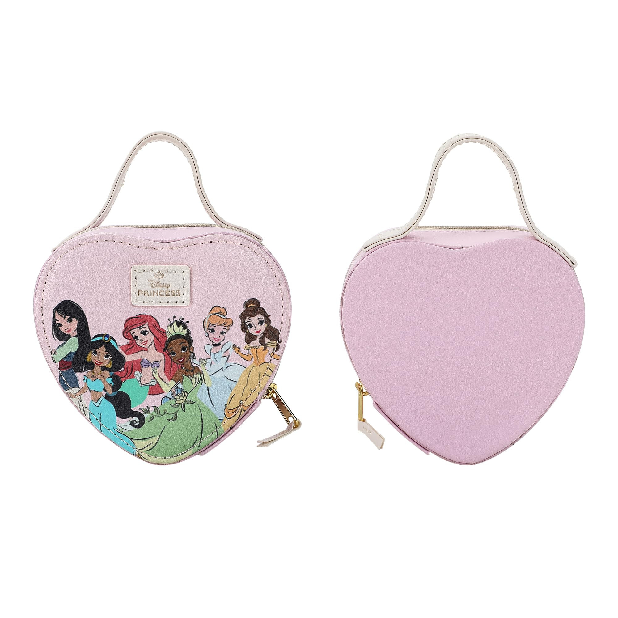 Bioworld Heart-Shaped Disney Princesses Mini Travel Jewelry Case With Handle | Amazon (US)