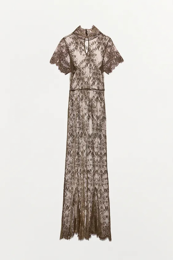 HIGH NECK LACE DRESS | Zara US