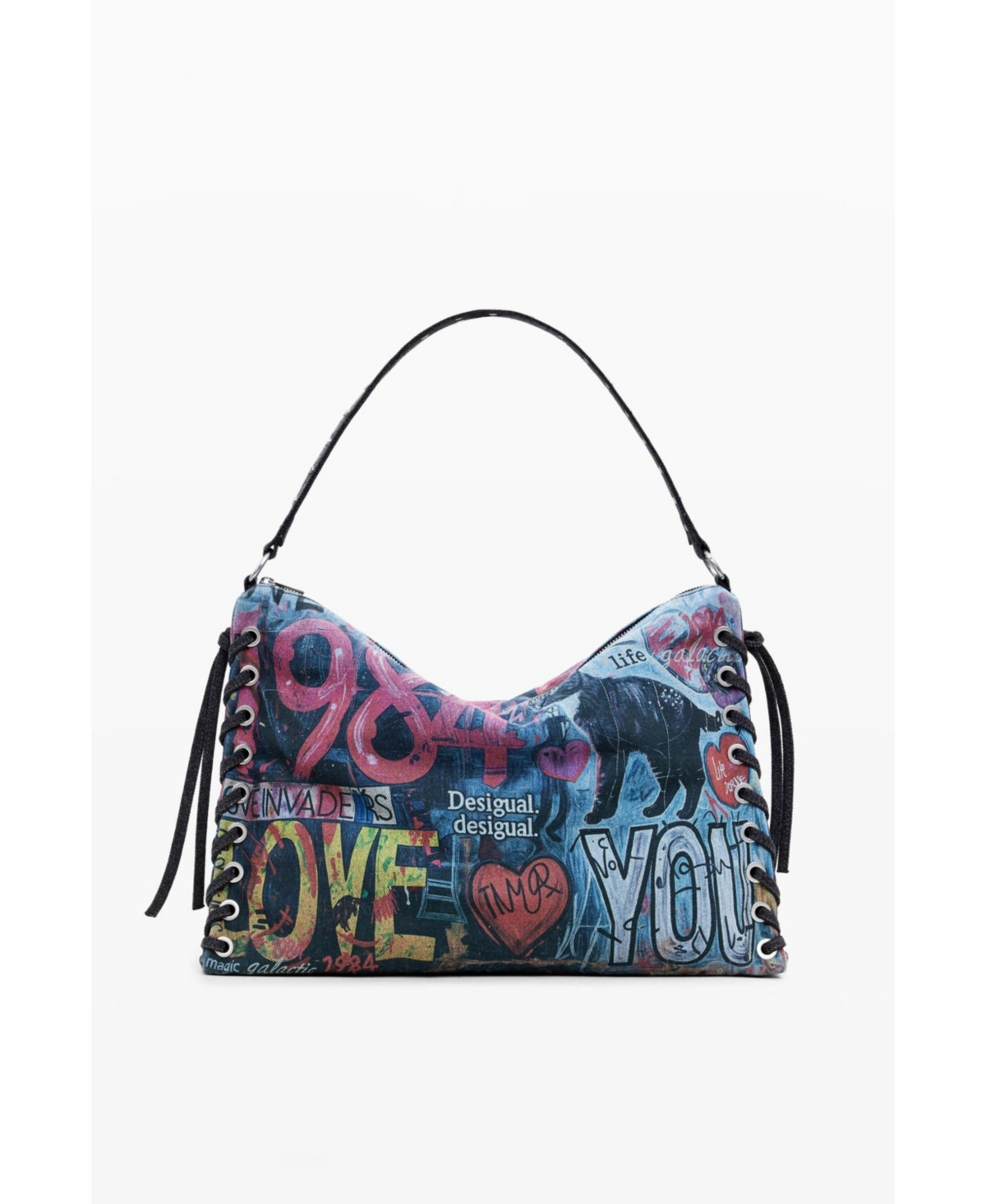 Desigual Women's Large graffiti bag - Black | Macy's