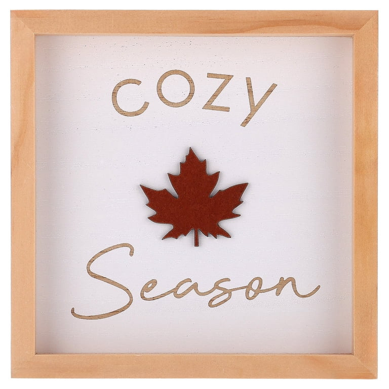 Cozy Season Framed Wood Tabletop Sign, Brown and White, 6" x 6", Fall by Way To Celebrate | Walmart (US)