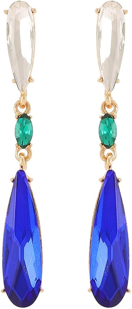 Trendy Simple Teardrop Dangle Earrings for Women Rhinestone Elegant Vintage Jewelry for Prom Part... | Amazon (US)