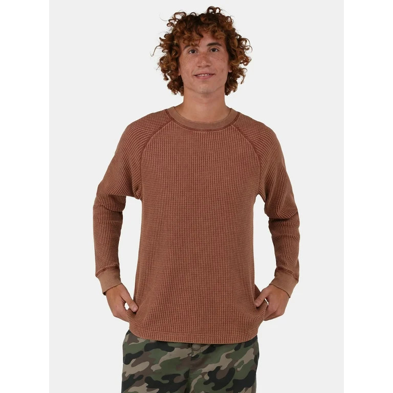 No Boundaries Men's & Big Men's Raglan Sleeve Thermal Shirt, Sizes XS-5XL | Walmart (US)