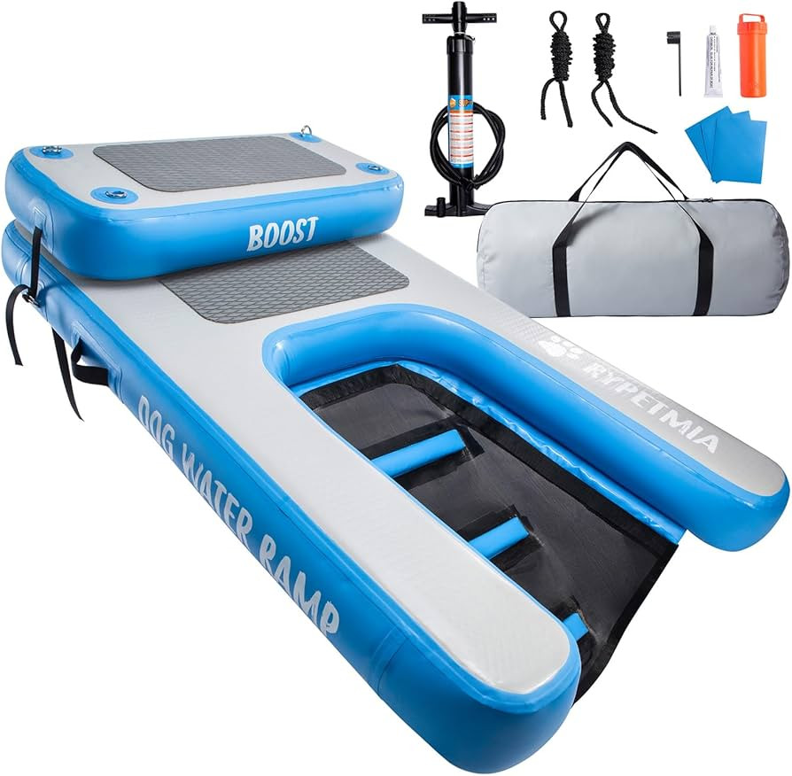 Dog Water Ramp, Inflatable Dog Float Floating Ramp Ladder for Pools Boats Docks | Dog On Water La... | Amazon (US)