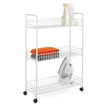 Honey Can Do 3-Tier Rolling Cart for Laundry Items White | Walmart (US)