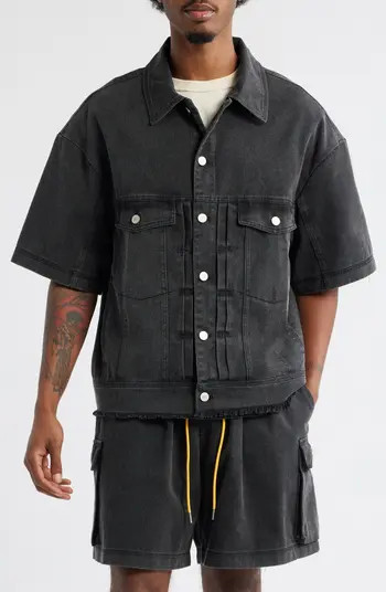 DIET STARTS MONDAY Short Sleeve Cotton Canvas Trucker Shirt Jacket | Nordstrom | Nordstrom