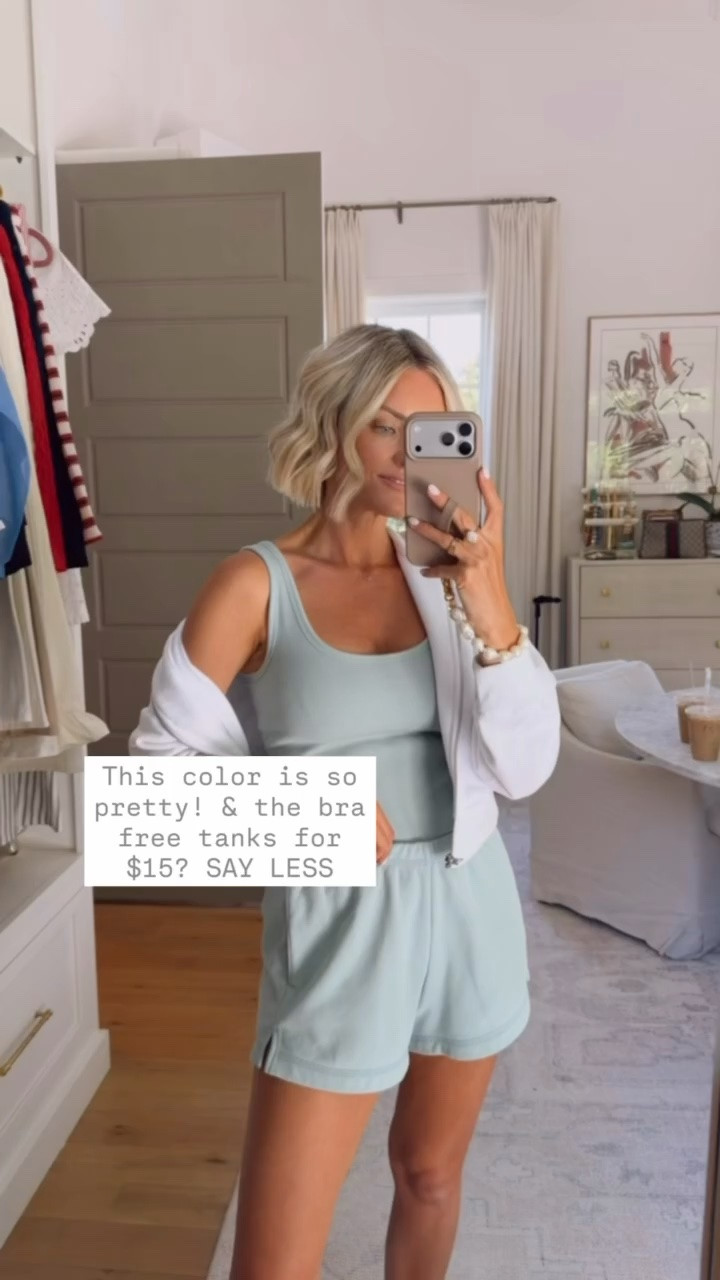 @abercrombie  has the best basics to add to your summer wardrobe! Love this bra free tank & matching shorts for everyday summer wear or a travel day! Use my code AFLOVERLY for 15% off your order! Wearing S. Loverly Grey, Abercrombie, loungewear, matching set, summer fashion, athleisure, summer outfit ideas

#LTKootd #LTKSeasonal #LTKSaleAlert